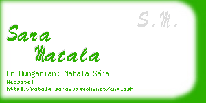 sara matala business card